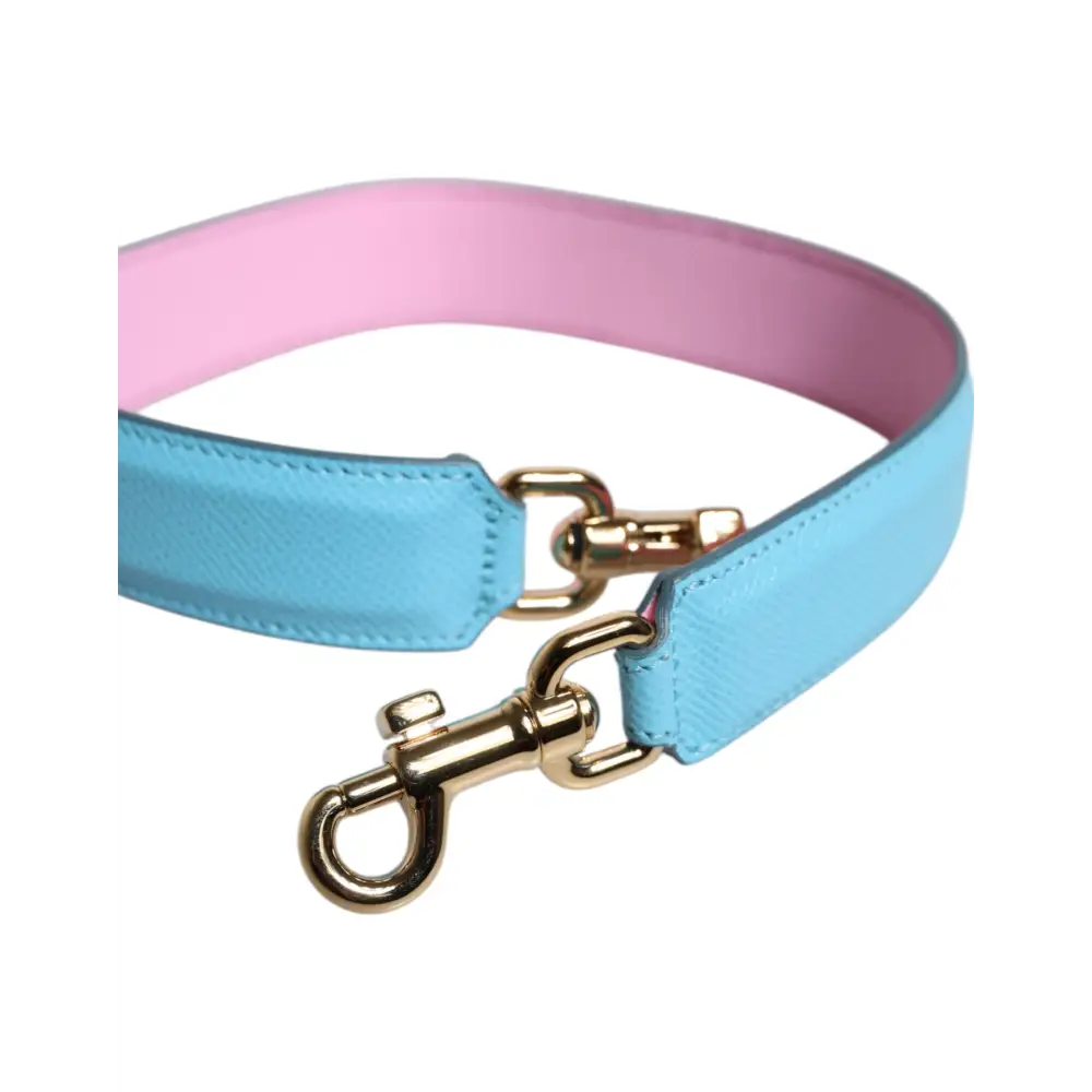 Dolce & Gabbana Pink Blue Leather Handle Bag Shoulder Strap