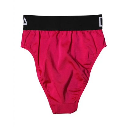 Dolce & Gabbana Pink Embellished High-Waist Brief Logo Underwear