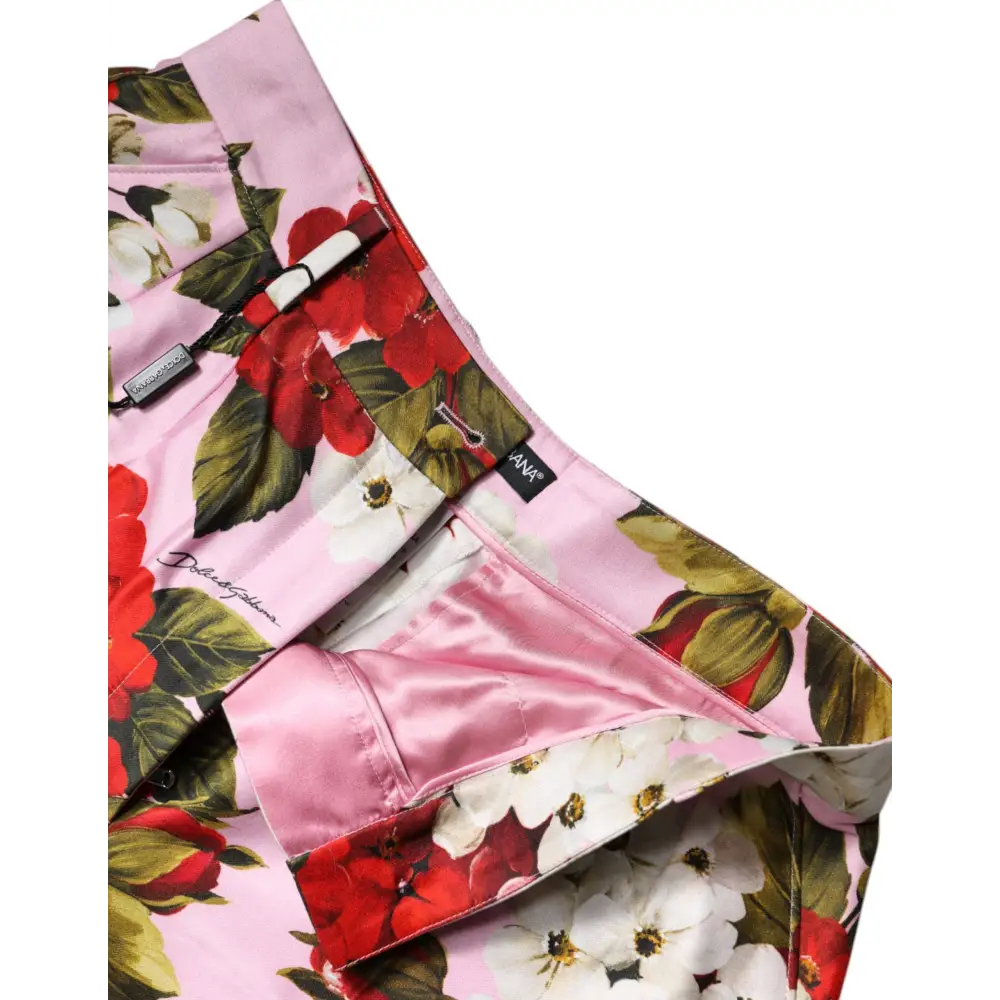 Dolce & Gabbana Pink Floral Print High Waist Hotpants Short - Bukser
