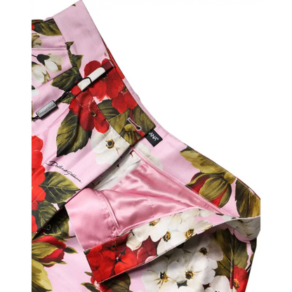 Dolce & Gabbana Pink Floral Print High Waist Hotpants Short - Bukser