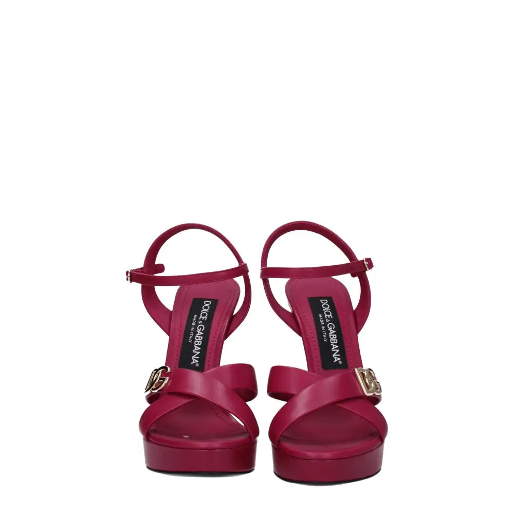 Dolce & Gabbana Pink Leather Platforms