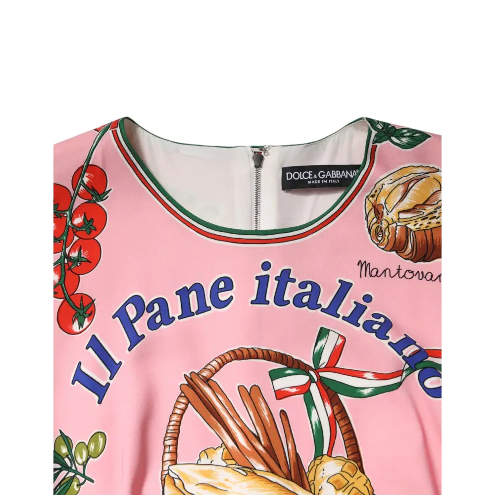 Dolce & Gabbana Pink Pastry Print Bodycon Sheath Midi Dress