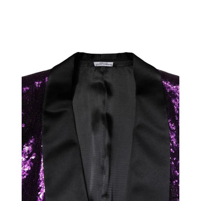 Dolce & Gabbana Purple SICILIA Sequin Embellish Coat Jacket