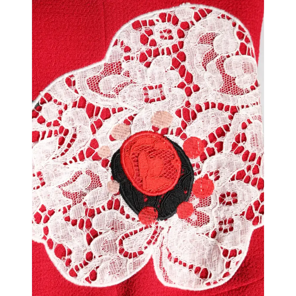 Dolce & Gabbana rød lace floral appliqué med valmue