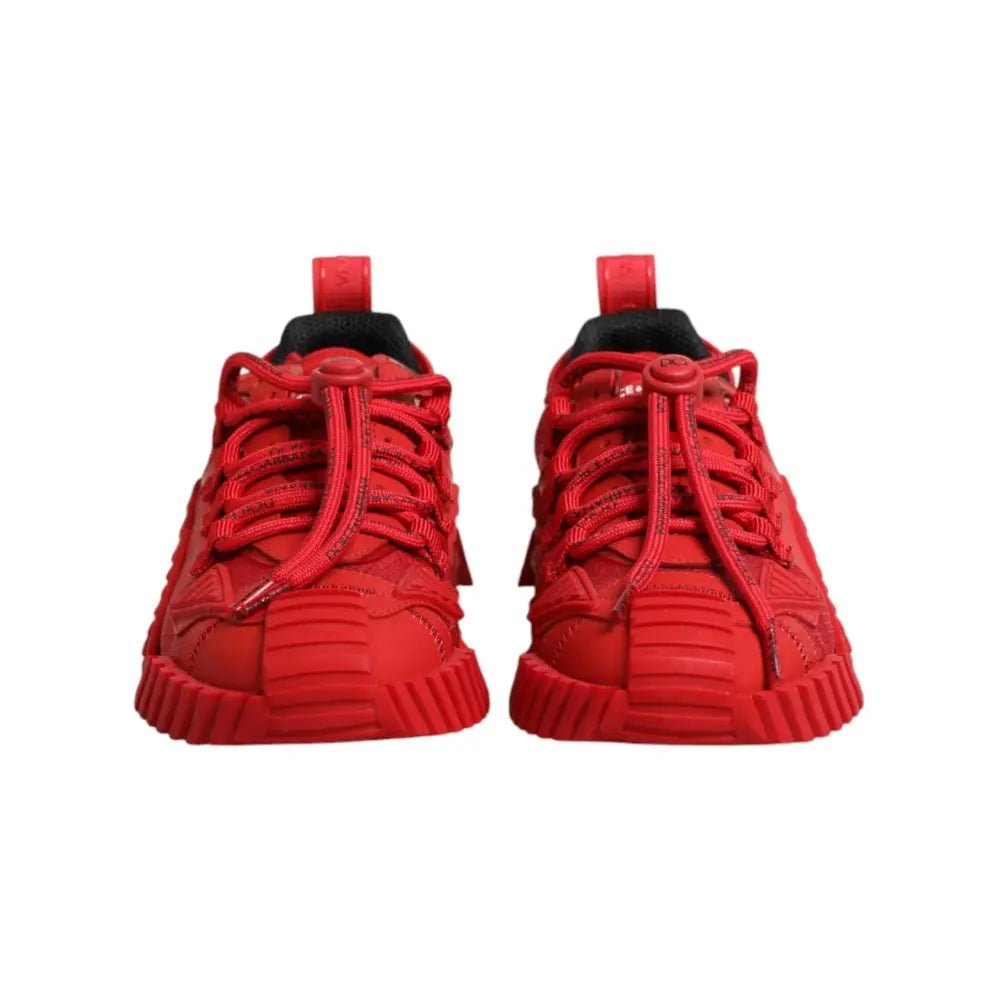 Dolce & Gabbana Red Logo Lace Low Top NS1 Sneakers Shoes