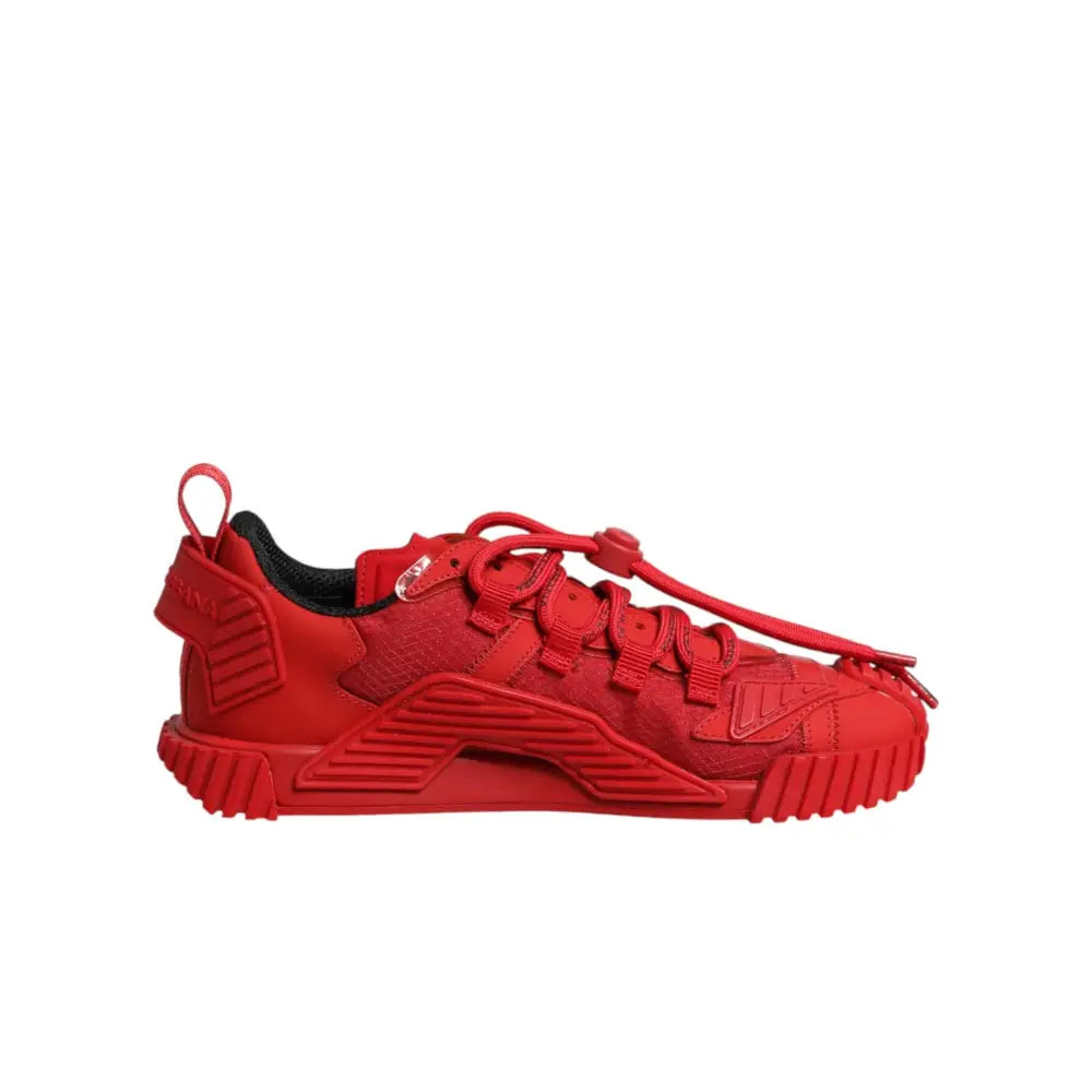 Dolce & Gabbana Red Logo Lace Low Top NS1 Sneakers Shoes