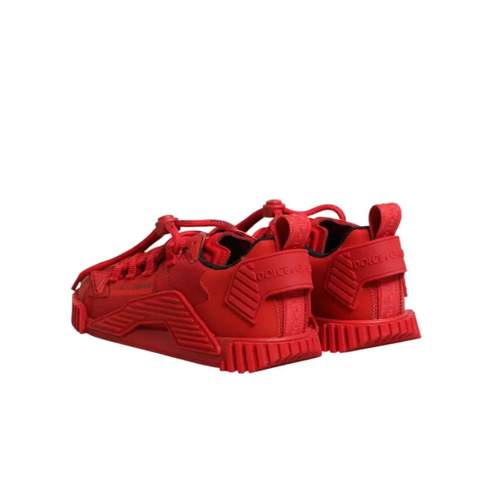 Dolce & Gabbana Red Logo Lace Low Top NS1 Sneakers Shoes
