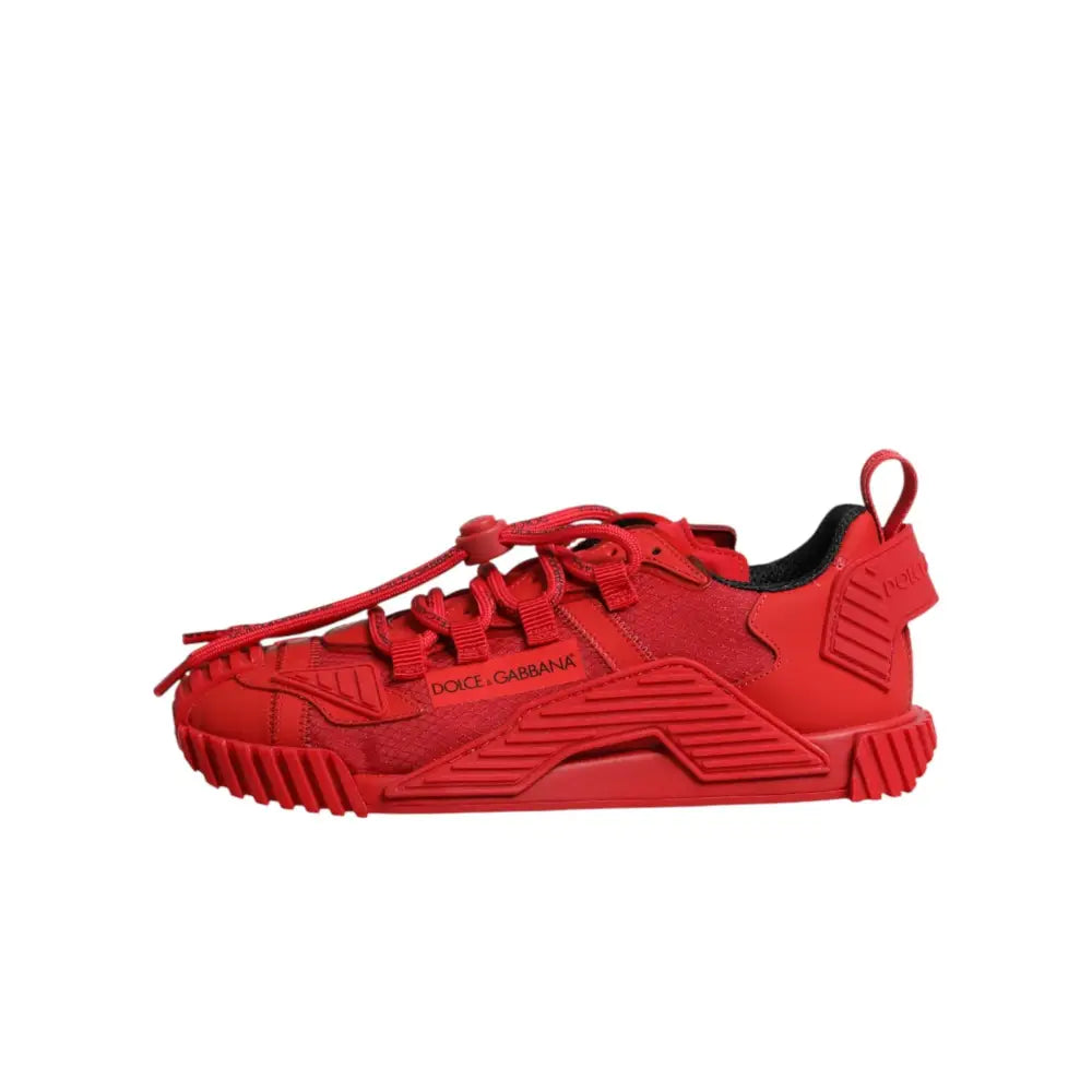 Dolce & Gabbana Red Logo Lace Low Top NS1 Sneakers Shoes