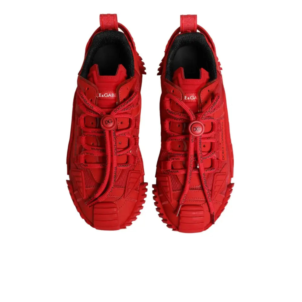 Dolce & Gabbana Red Logo Lace Low Top NS1 Sneakers Shoes