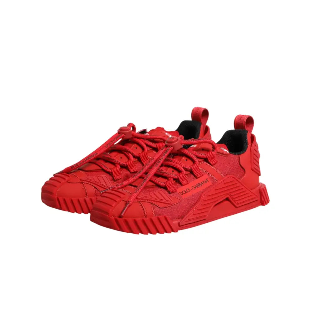 Dolce & Gabbana Red Logo Lace Low Top NS1 Sneakers Shoes