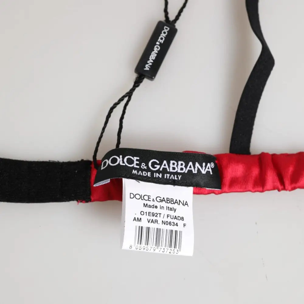 Dolce & Gabbana Red Silk Satin Triangle Soft Cup Br Underwear