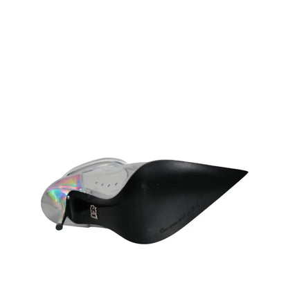 Dolce & Gabbana Silver Iridescent PVC Pointed Short Boots Shoes