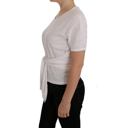 Dolce & Gabbana White Cotton Silk T-Shirt