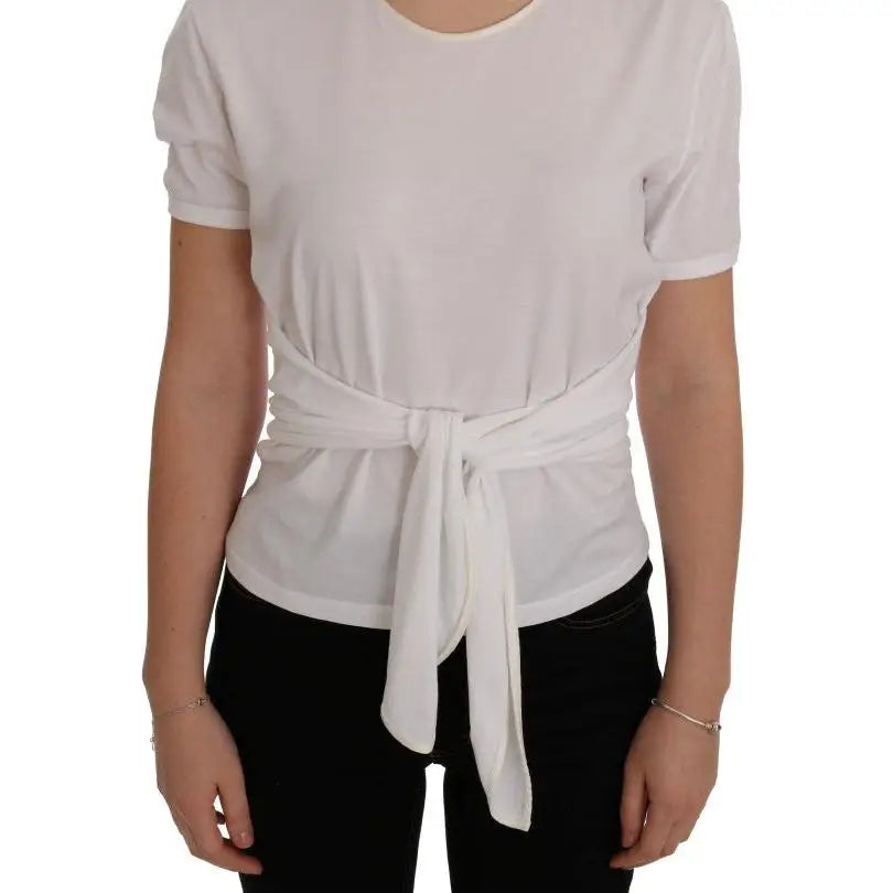 Dolce & Gabbana White Cotton Silk T-Shirt