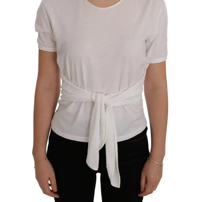 Dolce & Gabbana White Cotton Silk T-Shirt