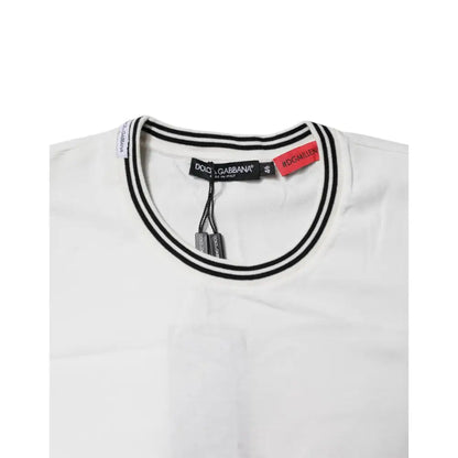 Dolce & Gabbana White #DGMillennials Cotton Crewneck T-shirt