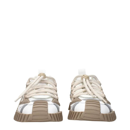 Dolce & Gabbana white fabric athletic sneakers in chunky beige design