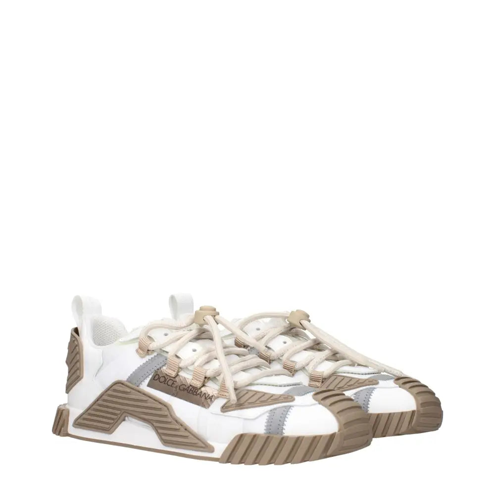 Dolce & Gabbana white fabric athletic sneakers with chunky design