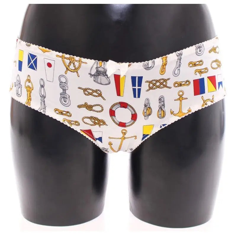 Dolce & Gabbana White Sailor Bra Panty Stretch Underwear