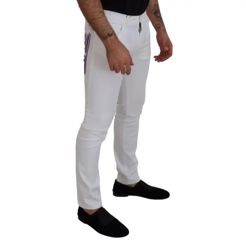 Dolce & Gabbana White Slim Skinny Stretch Cotton Denim Jeans