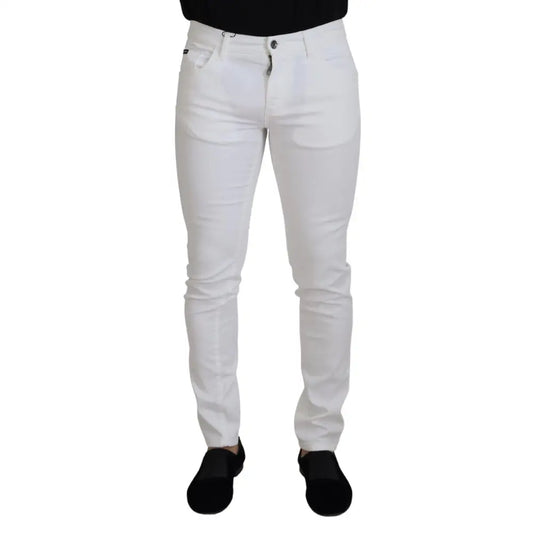 Dolce & Gabbana White Slim Skinny Stretch Cotton Denim Jeans