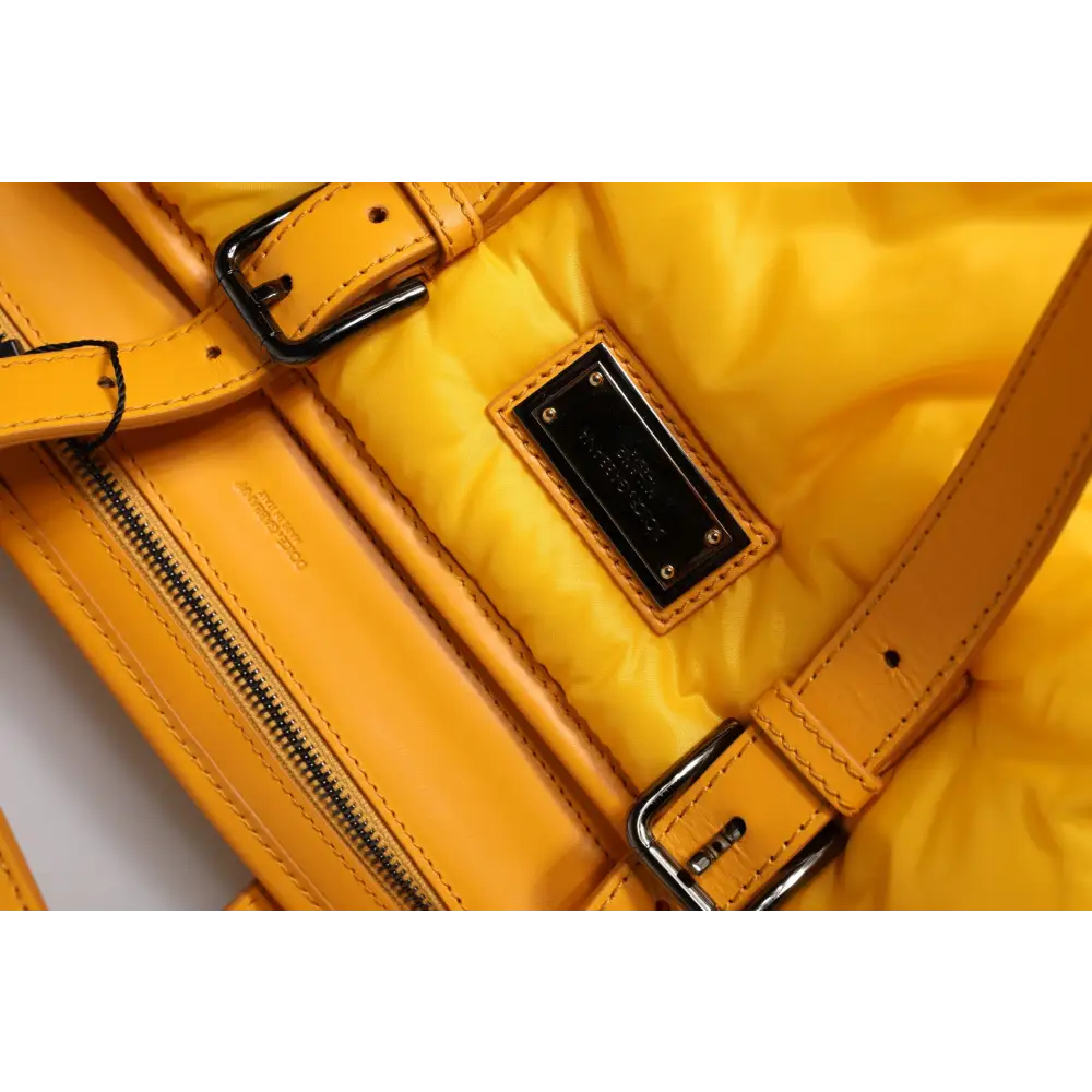 Gul duffle-taske fra Dolce & Gabbana, 100% originale brands i outlet mærkevarer