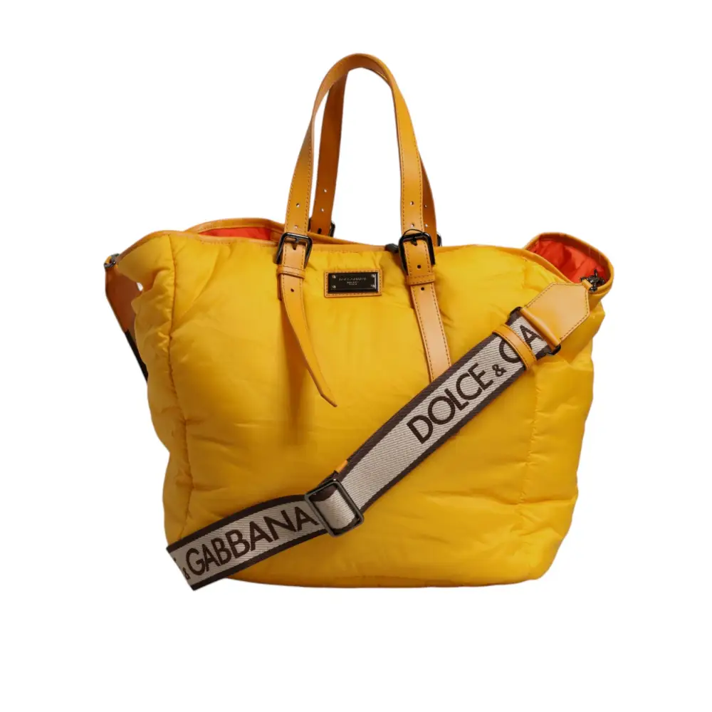 Lys gul duffle-taske fra Dolce & Gabbana, 100% originale brands i outlet mærkevarer