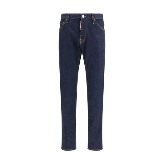 Dsquared² blå denim jeans, slim fit med fading, outlet mærkevarer