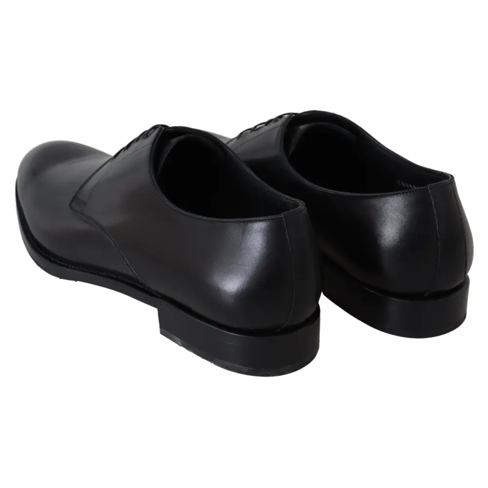 Dolce & Gabbana black leather Sartoria håndlavede sko med blank finish