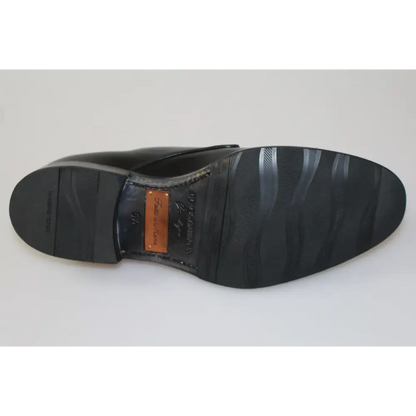 Dolce & Gabbana black leather Sartoria håndlavede sko bagside med orange etiket