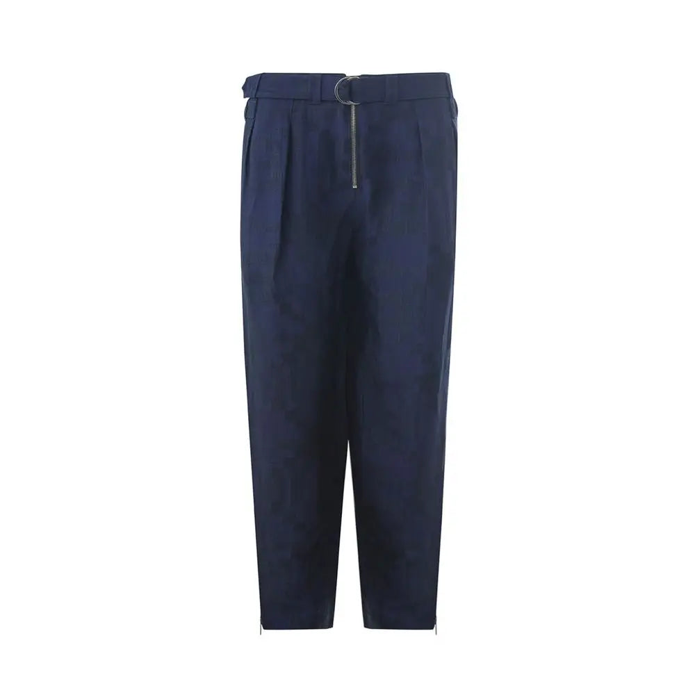 Emporio Armani Blue Linen Casual Pants