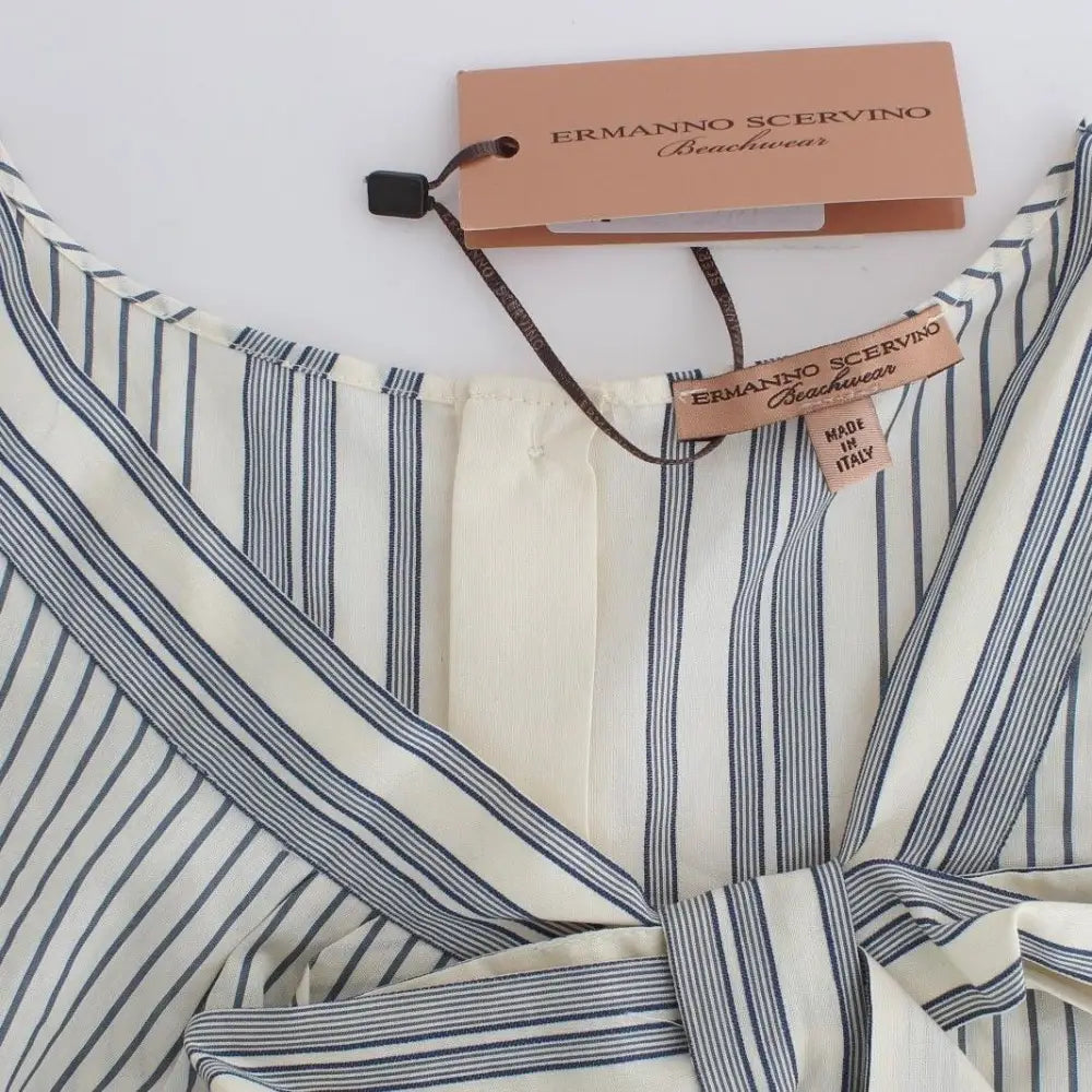 Ermanno Scervino Beachwear Striped Top Blouse Shirt Bow Tank