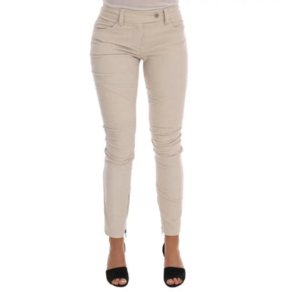 Ermanno Scervino Beige Slim Jeans Corduroy Skinny Pants