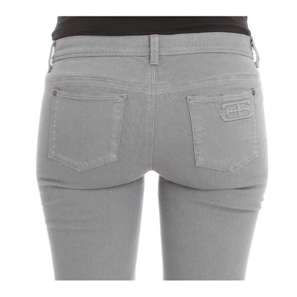 Ermanno Scervino Blue Cotton Blend Slim Fit Bootcut Jeans