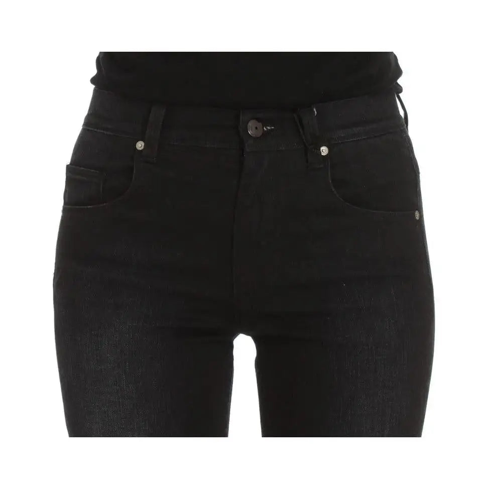 Ermanno Scervino Blue Cotton Blend Slim Fit Bootcut Jeans