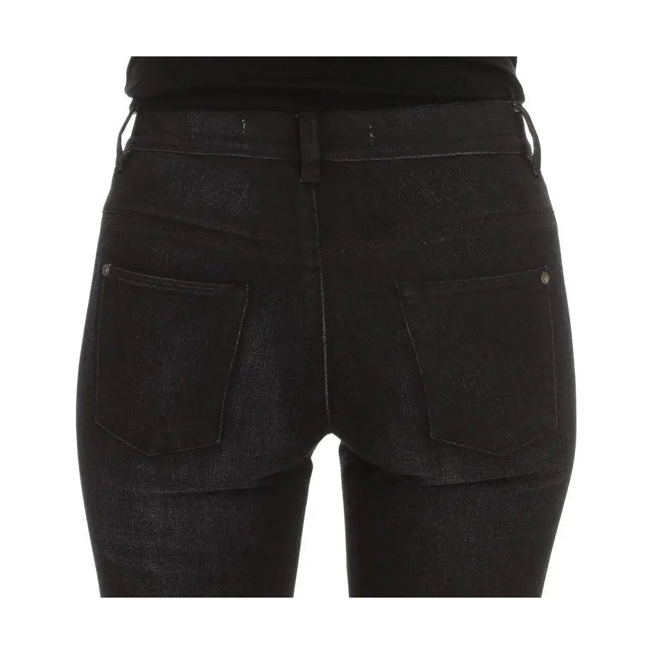 Ermanno Scervino Blue Cotton Blend Slim Fit Bootcut Jeans