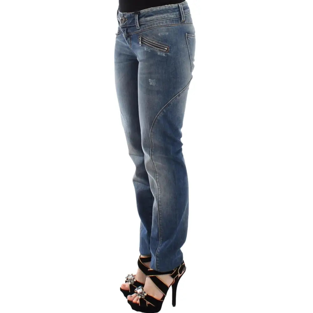 Ermanno Scervino Blue Slim Jeans Denim Pants Straight Stretch