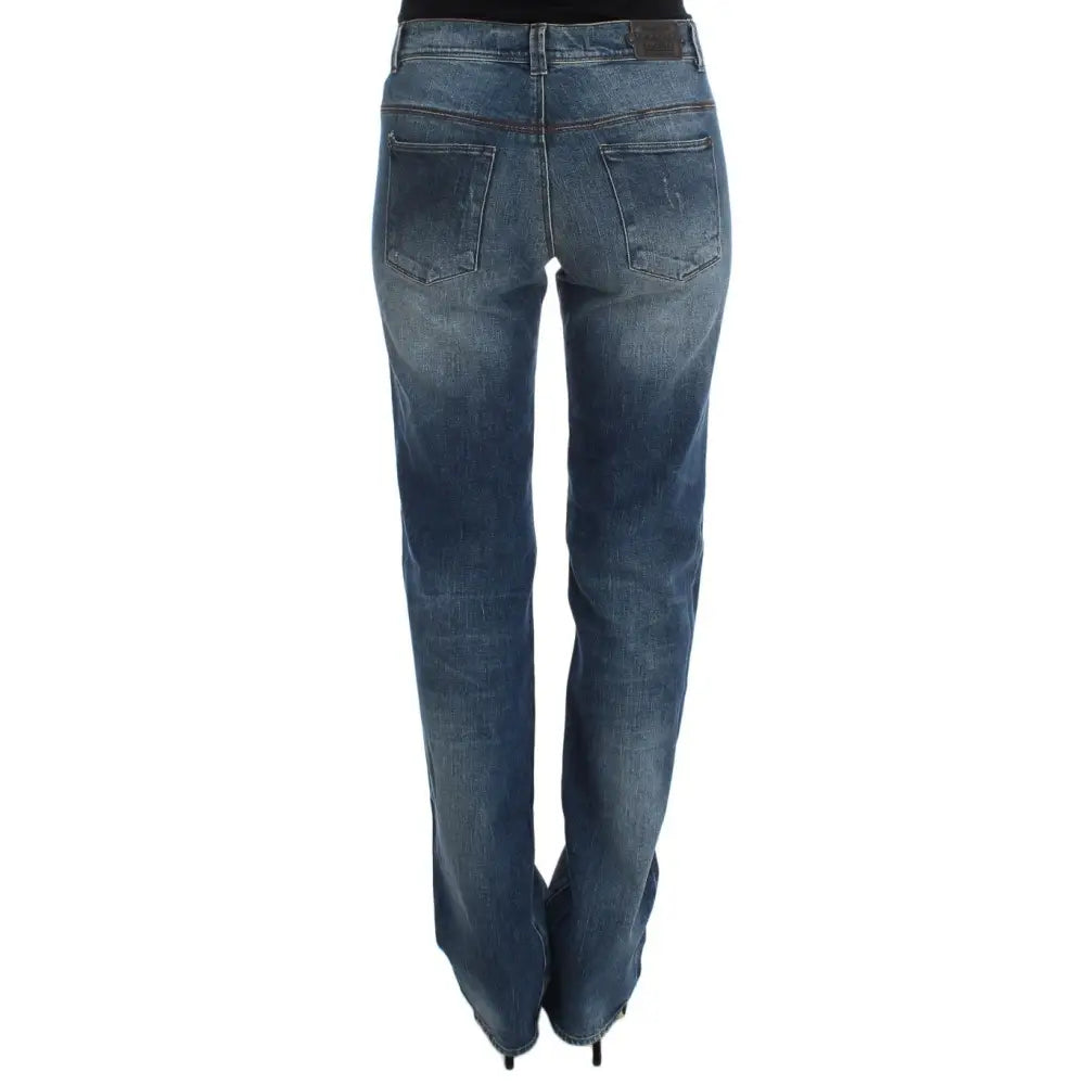 Ermanno Scervino Blue Wash Cotton Blend Slim Fit Jeans