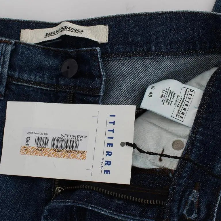 Ermanno Scervino Blue Wash Cotton Blend Slim Fit Jeans