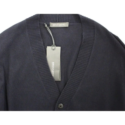 Ermanno Scervino Blue Wool Cashmere Cardigan Pullover Sweater
