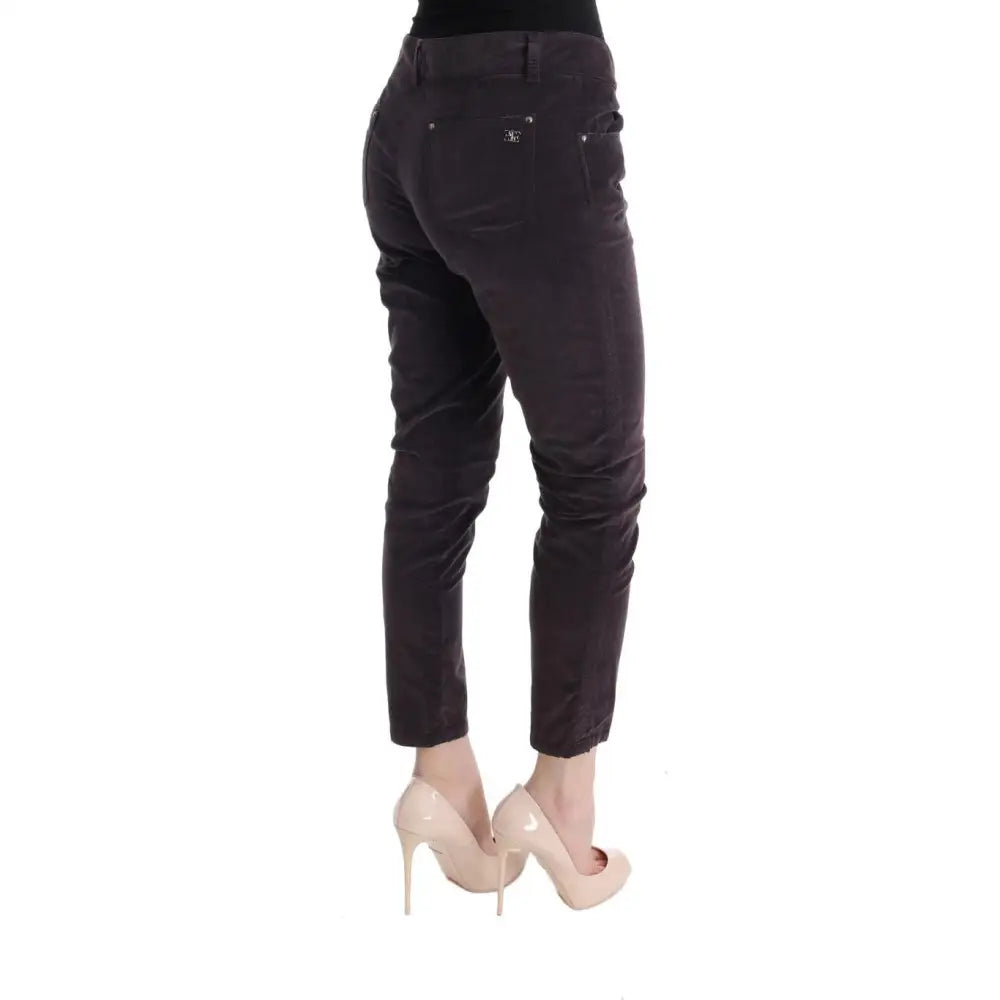 Ermanno Scervino Brown Cotton Cropped Casual Pants