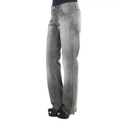 Ermanno Scervino Gray Cotton Blend Loose Fit Boyfriend Jeans