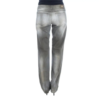 Ermanno Scervino Gray Cotton Blend Loose Fit Boyfriend Jeans