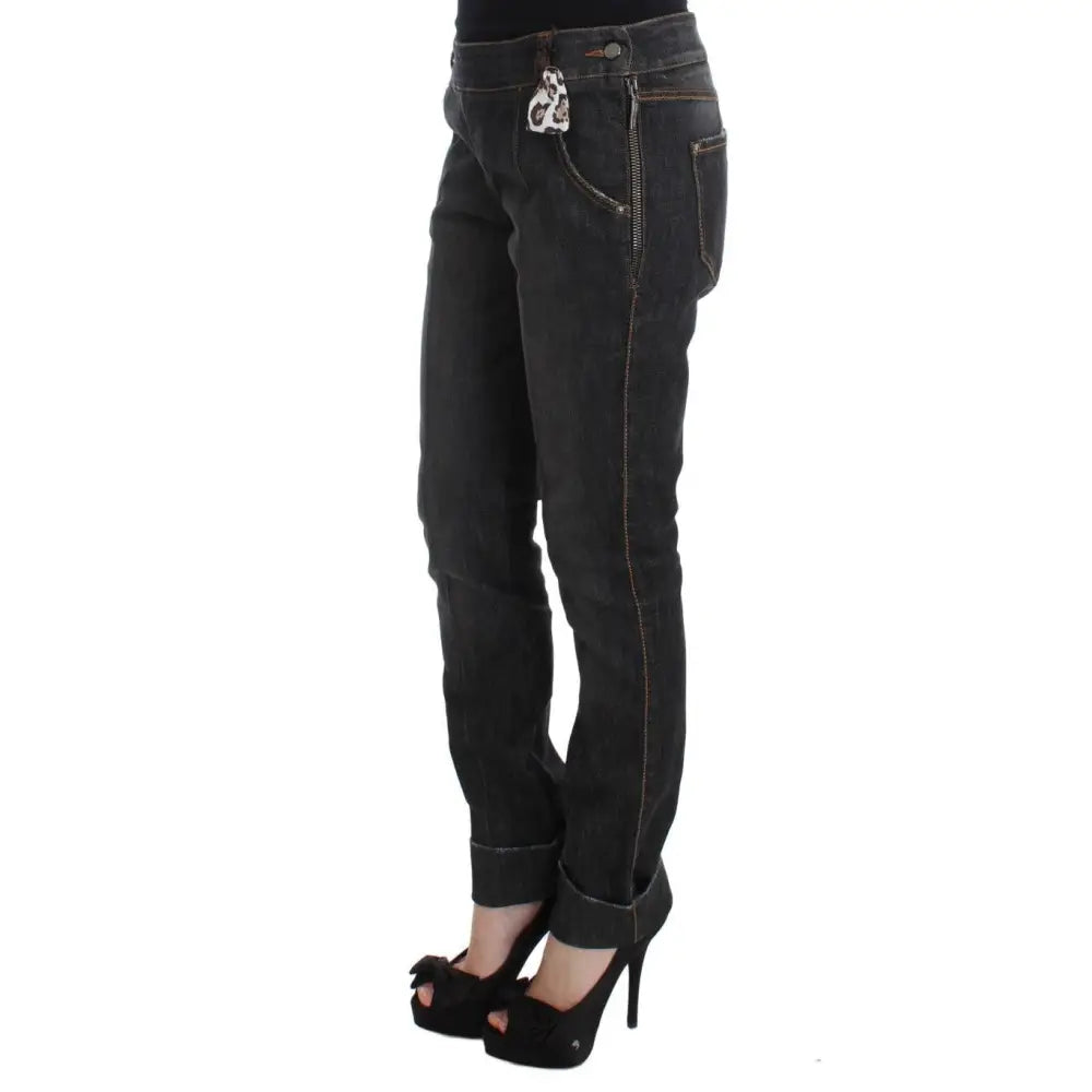 Ermanno Scervino Gray Cotton Slim Fit Denim Jeans