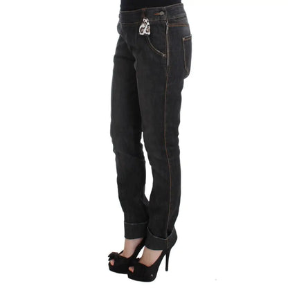 Ermanno Scervino Gray Cotton Slim Fit Denim Jeans