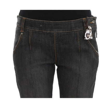 Ermanno Scervino Gray Cotton Slim Fit Denim Jeans