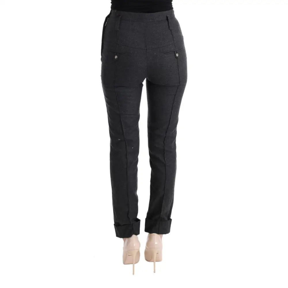 Ermanno Scervino Gray Virgin Wool Skinny Casual Pants