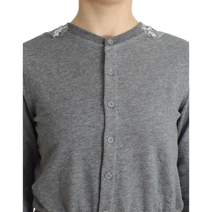 Ermanno Scervino Lingerie Gray Lace Sweater Cardigan Top