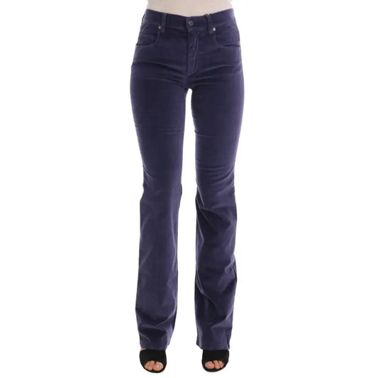 Ermanno Scervino Purple Corduroy Stretch Bootcut Pants