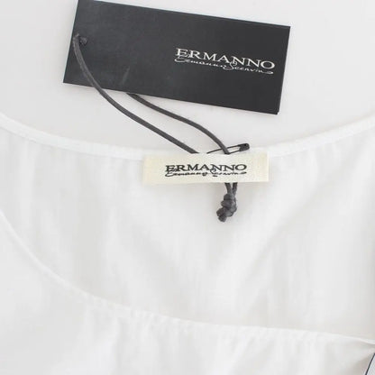 Ermanno Scervino White Blue Top Blouse Tank Shirt Sleeveless